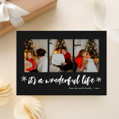 Het is een wonderbaarlijk leven Zwart Kerstmis 3 F Feestdagenkaart