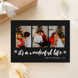 Het is een wonderbaarlijk leven Zwart Kerstmis 3 F Feestdagenkaart