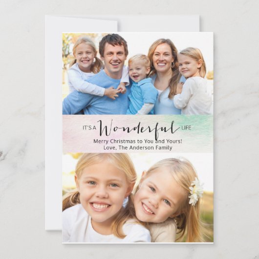 Het is een Wonderful Life 2 Foto Christmas Kaart (Voorkant)