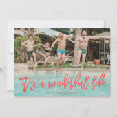 Het is een Wonderful Life RED-kerstfoto Feestdagenkaart (Voorkant)