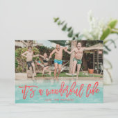 Het is een Wonderful Life RED-kerstfoto Feestdagenkaart (Staand voorkant)