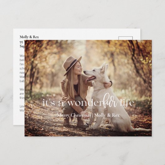 Het is een WonderFUR Life: Pet Christmas Briefkaar Feestdagenkaart (Voorkant / Achterkant)