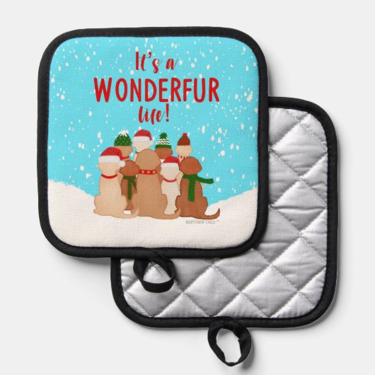 Het is een Wonderfur Life Pot Holder Pannenlap (Voorkant / Achterkant)