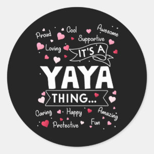 Het is een Yaya die grappig zegt dat Cute Grandma  Ronde Sticker