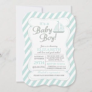 Het is een ZeevaartBaby shower van de Zeilboot van Kaart