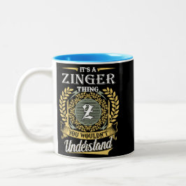 Het is een Zinger-ding dat je niet kon begrijpen Tweekleurige Koffiemok