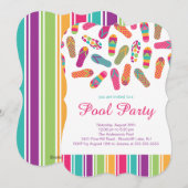 Het is een zomer Flip Flop Pool Party Uitnodiging (Voorkant / Achterkant)
