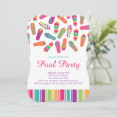 Het is een zomer Flip Flop Pool Party Uitnodiging (Staand voorkant)