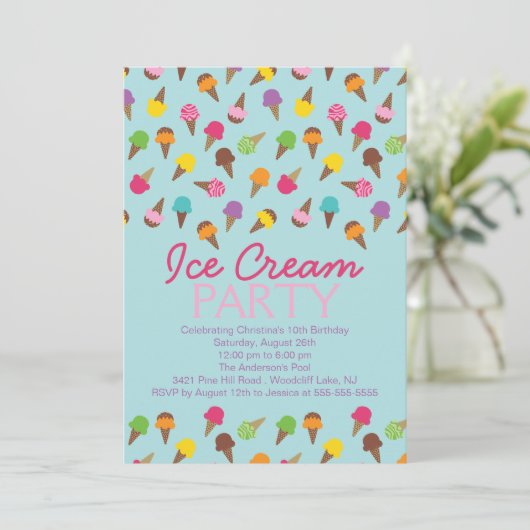 Het is een zomers-Ice-wedstrijd-uitnodiging Kaart (Staand voorkant)