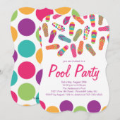 Het is een zomerslip-Flop Pool Party Invitation Kaart (Voorkant / Achterkant)