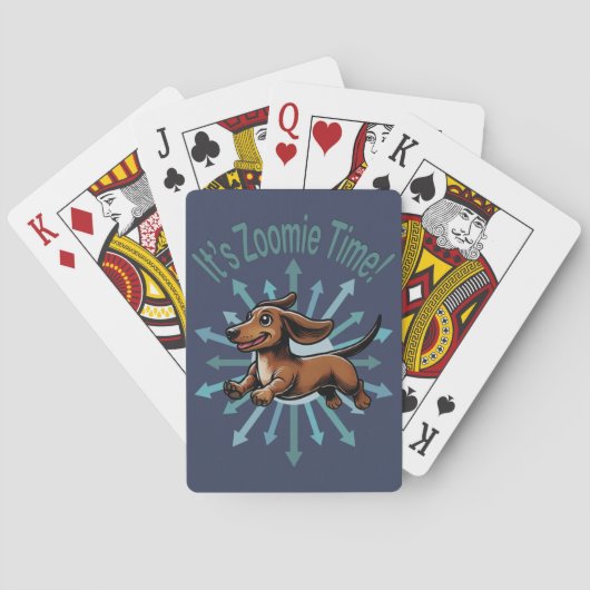 Het is een Zoomie Time teckel Pokerkaarten (Achterkant)