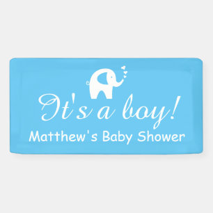 Het is een zoontje aangepaste blauwe baby shower b spandoek