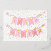 Het is een zus Baby gefeliciteerd Folie Kaart (Voorkant)