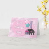 Het is een zwarte wedstrijd van de Birthday Party Kaart (Gele Bloem)