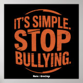 Het is eenvoudig om te stoppen met pesten Anti-pes Poster (Voorkant)