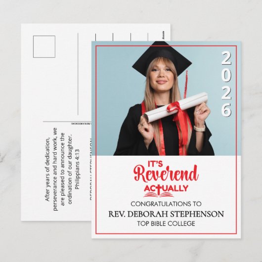 HET IS EIGENLIJK DOMINEE Wijding Afstuderen Feestdagenkaart (Voorkant / Achterkant)