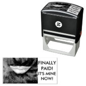 HET IS EINDELIJK BETAALD, Rubber Stamp Zelfinktende Stempel (In situ)