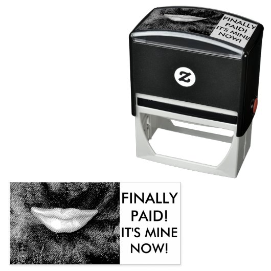 HET IS EINDELIJK BETAALD, Rubber Stamp Zelfinktende Stempel (In situ)