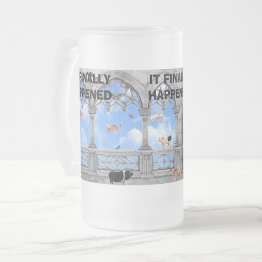 Het is eindelijk gebeurd Flying Pigs Mok (Voorkant links)