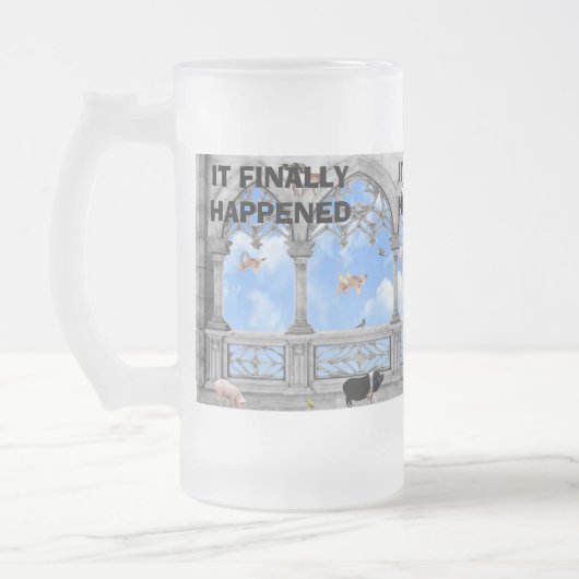 Het is eindelijk gebeurd Flying Pigs Mok (Links)