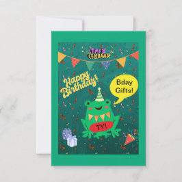 Het is eindelijk mijn verjaardag 29 feb kikker Con Bedankkaart