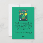 Het is eindelijk mijn verjaardag 29 feb kikker Con Bedankkaart (Achterkant)