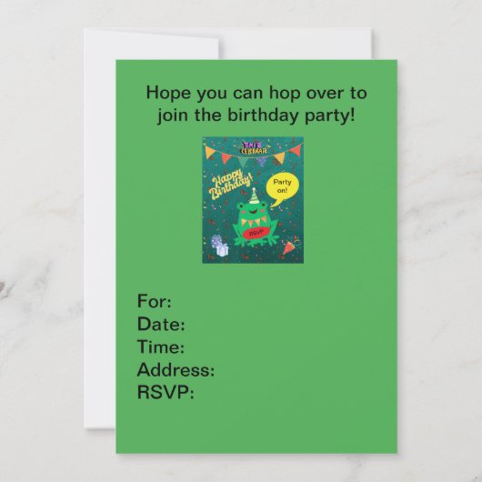 Het is eindelijk mijn verjaardag 29 feb kikker Con Kaart (Achterkant)