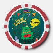 Het is eindelijk mijn verjaardag 29 feb kikker Con Poker Chips (Voorkant)