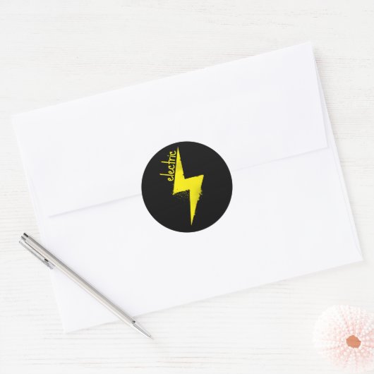 Het is Electric. Ronde Sticker (Envelop)