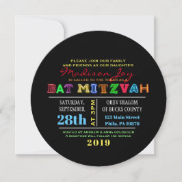 HET IS ELEKTRISCH! NEON GLOW Bar Mitzvah uitnodigi Kaart