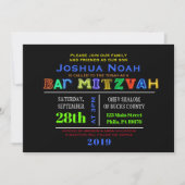 HET IS ELEKTRISCH! NEON GLOW Bar Mitzvah Uitnodigi Kaart (Voorkant)