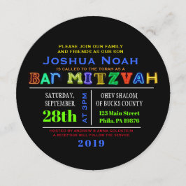 HET IS ELEKTRISCH! NEON GLOW Bar Mitzvah Uitnodigi Kaart