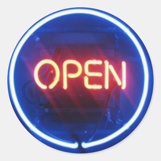 HET IS ELEKTRISCH! NEON SIGN Bar Mitzvah Open zege Ronde Sticker (Voorkant)