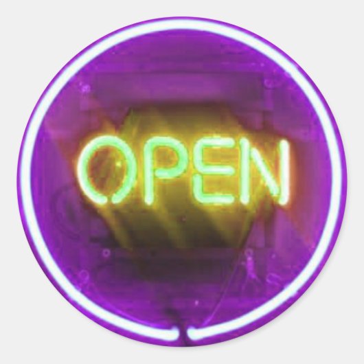 HET IS ELEKTRISCH! NEON SIGN Bar Mitzvah Open zege Ronde Sticker (Voorkant)