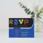 HET IS ELEKTRISCH!  NEON SIGN Bar Mitzvah Reply Ca RSVP Kaartje (Staand voorkant)