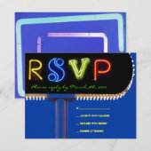 HET IS ELEKTRISCH!  NEON SIGN Bar Mitzvah Reply Ca RSVP Kaartje (Voorkant / Achterkant)