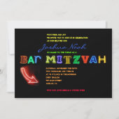 HET IS ELEKTRISCH!  NEON SIGN Bar Mitzvah Uitnodig Kaart (Voorkant)