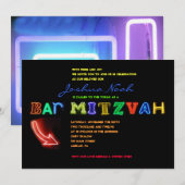 HET IS ELEKTRISCH!  NEON SIGN Bar Mitzvah Uitnodig Kaart (Voorkant / Achterkant)