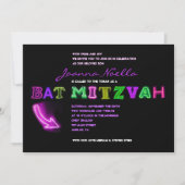 HET IS ELEKTRISCH!  NEON SIGN Bat Mitzvah Uitnodig Kaart (Voorkant)