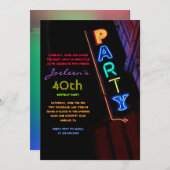 HET IS ELEKTRISCH!  NEON SIGN Party Uitnodiging (Voorkant / Achterkant)