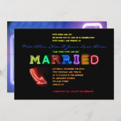 HET IS ELEKTRISCH! NEON SIGN Wedding Invitation Kaart (Voorkant / Achterkant)