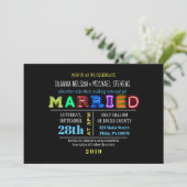 HET IS ELEKTRISCH! NEON SIGN Wedding Invitation Kaart (Staand voorkant)