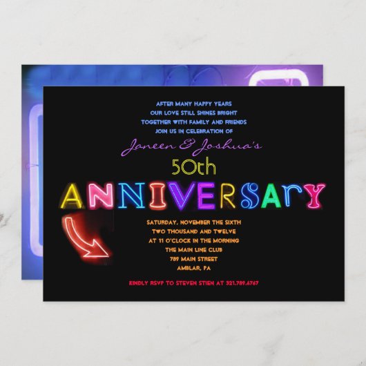 HET IS ELEKTRISCH! Uitnodiging tot 50e Jubileum vo (Voorkant / Achterkant)