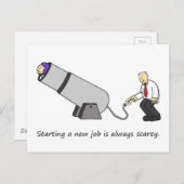 Het is eng om een nieuw Job Circus Cannon te begin Briefkaart (Voorkant / Achterkant)