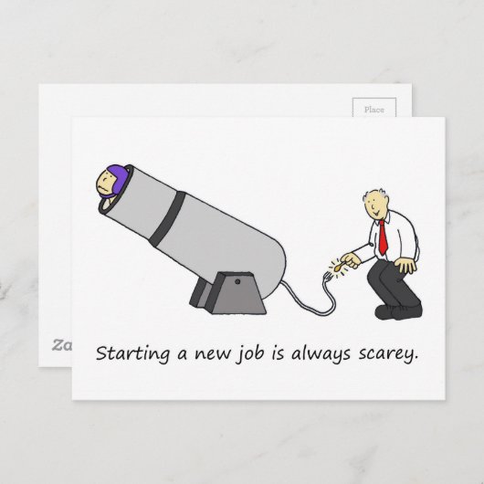 Het is eng om een nieuw Job Circus Cannon te begin Briefkaart (Voorkant / Achterkant)