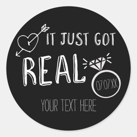 HET IS ER ECHT Verloving Aankondiging Stickers (Voorkant)