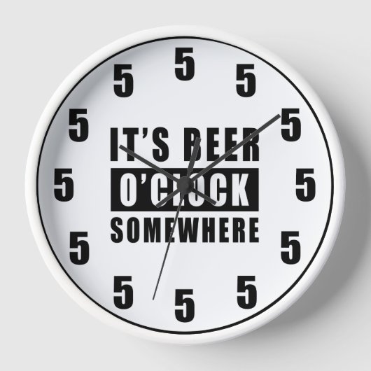 Het is ergens Beer O'Clock - Grappig klokontwerp (Voorkant)