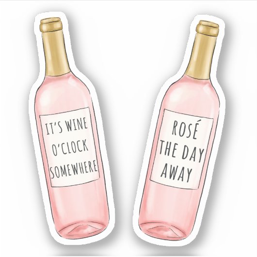 Het is ergens wijnuur / Roos de dag weg Sticker (Voorkant)