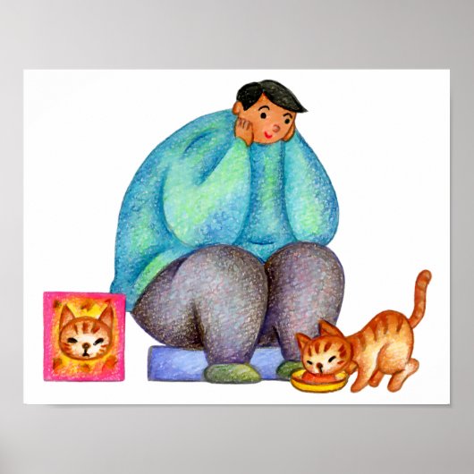 Het is etenstijd voor mijn geliefde kat. poster (Voorkant)