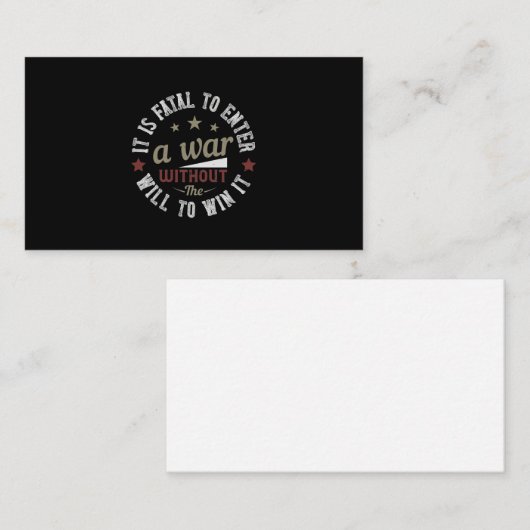 Het is fataal om een oorlog te beginnen zonder de  visitekaartje (Voorkant / Achterkant)